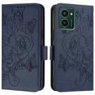 For HMD Pulse Pro Embossed Rose RFID Anti-theft Leather Phone Case(Dark Blue) - 3