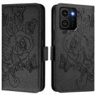 For HMD Skyline Embossed Rose RFID Anti-theft Leather Phone Case(Black) - 2