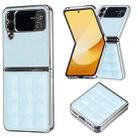 For Samsung Galaxy Z Flip4 Electroplating Square Glitter PU Phone Case(Light Blue) - 1