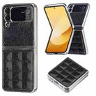 For Samsung Galaxy Z Flip4 Electroplating Square Glitter PU Phone Case(Black) - 1