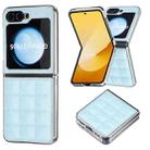 For Samsung Galaxy Z Flip5 Electroplating Square Glitter PU Phone Case(Light Blue) - 1