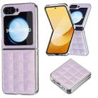 For Samsung Galaxy Z Flip5 Electroplating Square Glitter PU Phone Case(Purple) - 1