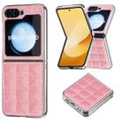 For Samsung Galaxy Z Flip5 Electroplating Square Glitter PU Phone Case(Rose Red) - 1