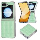 For Samsung Galaxy Z Flip5 Electroplating Square Glitter PU Phone Case(Green) - 1