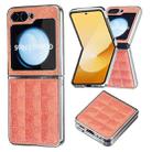 For Samsung Galaxy Z Flip5 Electroplating Square Glitter PU Phone Case(Orange) - 1