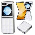 For Samsung Galaxy Z Flip5 Electroplating Square Glitter PU Phone Case(White) - 1