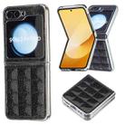 For Samsung Galaxy Z Flip5 Electroplating Square Glitter PU Phone Case(Black) - 1