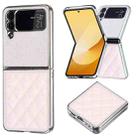 For Samsung Galaxy Z Flip3 Electroplating Rhombic Glitter PU Phone Case(Pink) - 1