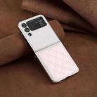 For Samsung Galaxy Z Flip3 Electroplating Rhombic Glitter PU Phone Case(Pink) - 2