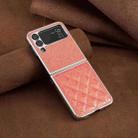 For Samsung Galaxy Z Flip3 Electroplating Rhombic Glitter PU Phone Case(Orange) - 2