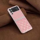 For Samsung Galaxy Z Flip4 Electroplating Rhombic Glitter PU Phone Case(Rose Red) - 2