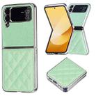 For Samsung Galaxy Z Flip4 Electroplating Rhombic Glitter PU Phone Case(Green) - 1