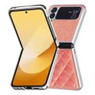 For Samsung Galaxy Z Flip4 Electroplating Rhombic Glitter PU Phone Case(Orange) - 3