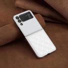 For Samsung Galaxy Z Flip4 Electroplating Rhombic Glitter PU Phone Case(White) - 2