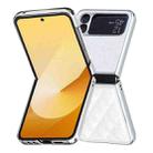 For Samsung Galaxy Z Flip4 Electroplating Rhombic Glitter PU Phone Case(White) - 3