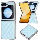 For Samsung Galaxy Z Flip5 Electroplating Rhombic Glitter PU Phone Case(Light Blue) - 1