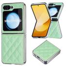 For Samsung Galaxy Z Flip5 Electroplating Rhombic Glitter PU Phone Case(Green) - 1