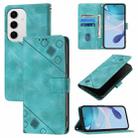 For Samsung Galaxy S24 FE 5G Skin-feel Embossed Leather Phone Case(Green) - 1