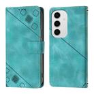 For Samsung Galaxy S24 FE 5G Skin-feel Embossed Leather Phone Case(Green) - 3