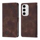 For Samsung Galaxy S24 FE 5G Skin-feel Embossed Leather Phone Case(Brown) - 3