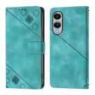 For Samsung Galaxy S25 Edge 5G Skin-feel Embossed Leather Phone Case(Green) - 2