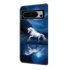 For Google Pixel 9 Pro XL Crystal Painted Leather Phone case(White Horse) - 3