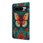 For Google Pixel 9 Pro XL Crystal Painted Leather Phone case(Flower Butterfly) - 3