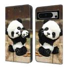 For Google Pixel 9 Pro XL Crystal Painted Leather Phone case(Panda) - 1