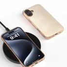 For iPhone 16 Plus PU Leather Electroplating Frame Full Coverage Phone Case(Gold) - 2