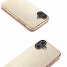 For iPhone 16 Plus PU Leather Electroplating Frame Full Coverage Phone Case(Gold) - 3