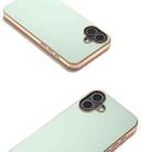 For iPhone 16 PU Leather Electroplating Frame Full Coverage Phone Case(Light Green) - 3