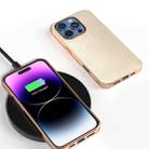 For iPhone 16 Pro Max PU Leather Electroplating Frame Full Coverage Phone Case(Gold) - 2