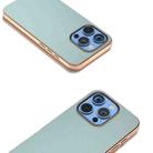 For iPhone 16 Pro Max PU Leather Electroplating Frame Full Coverage Phone Case(Light Blue) - 3