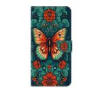 For iPhone 16 Pro Max Crystal Painted Leather Phone case(Flower Butterfly) - 3