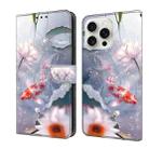 For iPhone 16 Pro Crystal Painted Leather Phone case(Koi) - 1