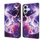 For iPhone 16 Plus Crystal Painted Leather Phone case(Unicorn) - 1