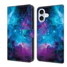 For iPhone 16 Plus Crystal Painted Leather Phone case(Starry Sky) - 1