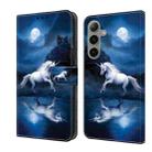 For Samsung Galaxy S24 FE 5G Crystal Painted Leather Phone case(White Horse) - 1