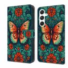 For Samsung Galaxy A16 5G Crystal Painted Leather Phone case(Flower Butterfly) - 1