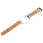 For Redmi Watch 3 Lite Metal Frame Integrated Leather Watch Band(Yellow) - 3