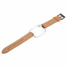 For Redmi Watch 3 Lite Metal Frame Integrated Leather Watch Band(Brown) - 3