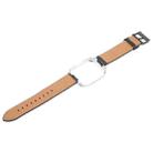 For Redmi Watch 3 Lite Metal Frame Integrated Leather Watch Band(Black) - 3