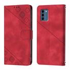 For Nokia C300 Skin Feel Embossed Leather Phone Case(Red) - 3