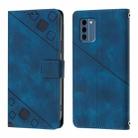 For Nokia C300 Skin Feel Embossed Leather Phone Case(Blue) - 3