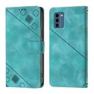 For Nokia C300 Skin Feel Embossed Leather Phone Case(Green) - 3