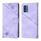 For Nokia C300 Skin Feel Embossed Leather Phone Case(Light Purple) - 3