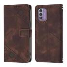 For Nokia G42 / G310 Skin Feel Embossed Leather Phone Case(Brown) - 3