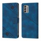 For Nokia G400 Skin Feel Embossed Leather Phone Case(Blue) - 3