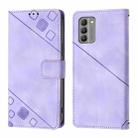 For Nokia G400 Skin Feel Embossed Leather Phone Case(Light Purple) - 3