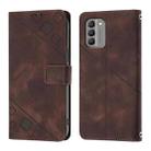 For Nokia G400 Skin Feel Embossed Leather Phone Case(Brown) - 3